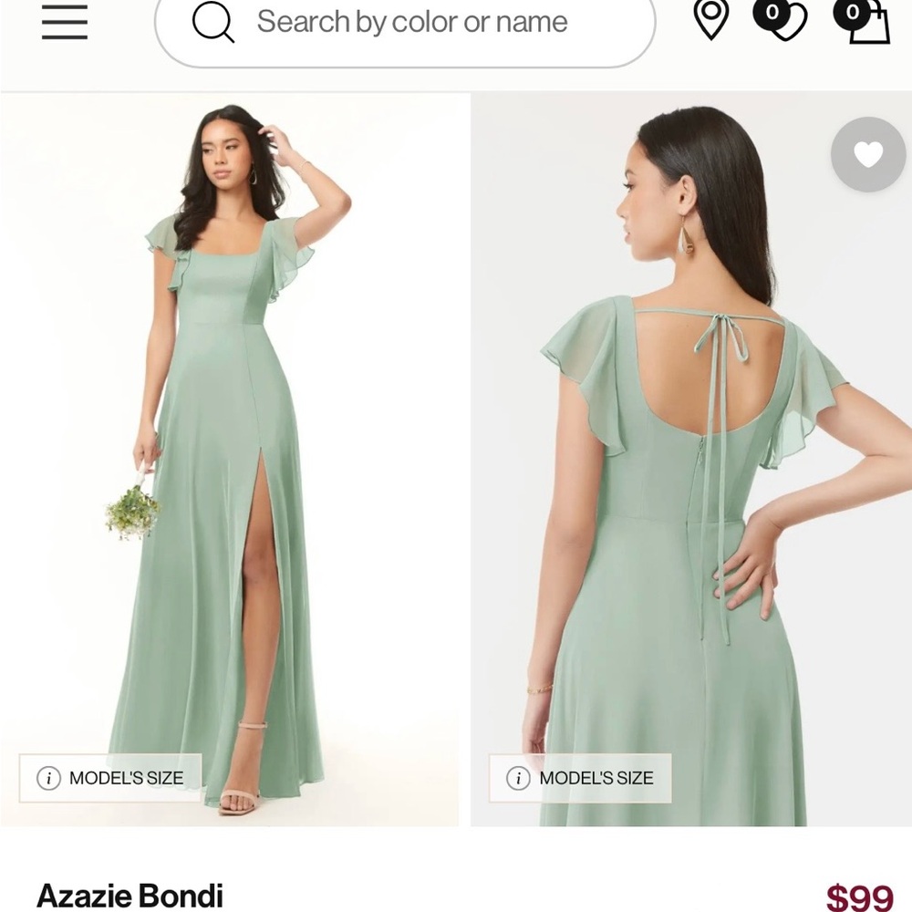 Azazie Bondi Maxi Dress - Color: Agave - Size: A6 (size 6)